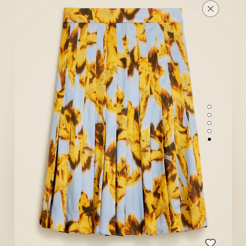 NWT J.Crew Pleated knee-length skirt in drapey viscose twill